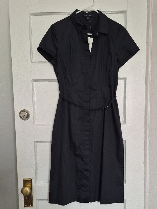 Banana Republic Dresses & Skirts - Banana Republic NWT Classic Black Button Down Shirt dress w/belt 10 TALL